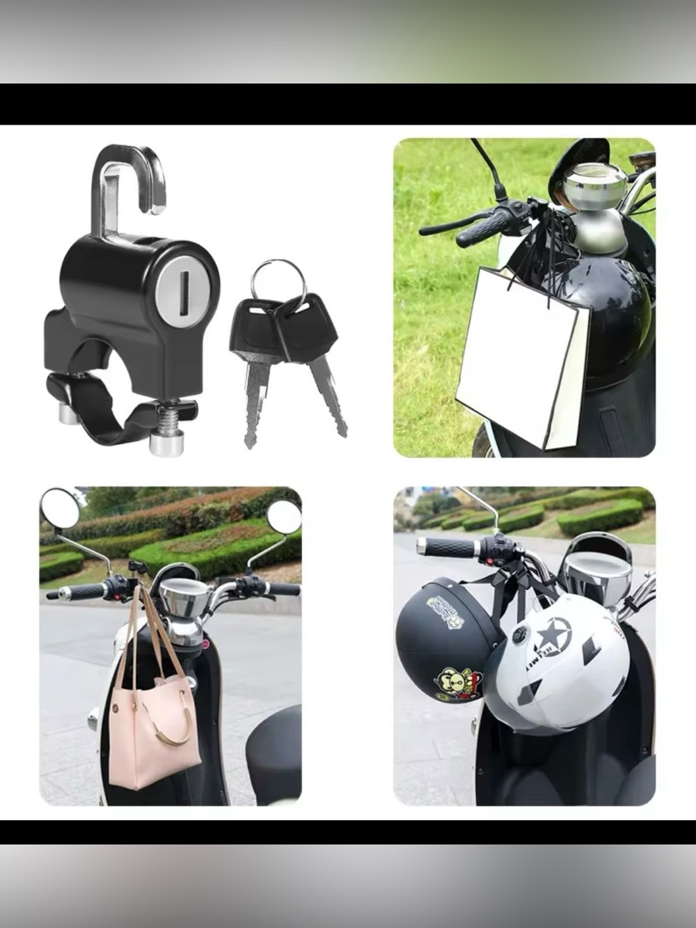 Bike Helmet Lock Anti-theft Fixing Multifunctional Lock Head Bicycle - Picture 4 of 4